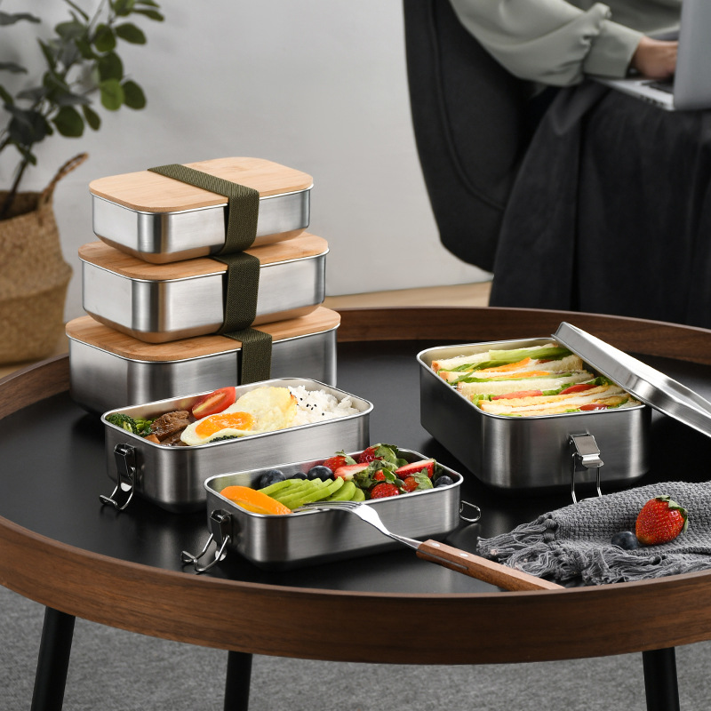 Food Storage Containers Tupperware - Fiambrera de acero inoxidable con hebilla