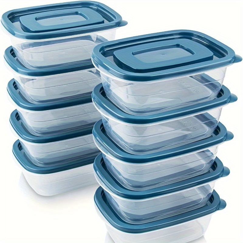 Food Storage Jars Plastic - Juego de 6 Recipientes Transparentes Apilables