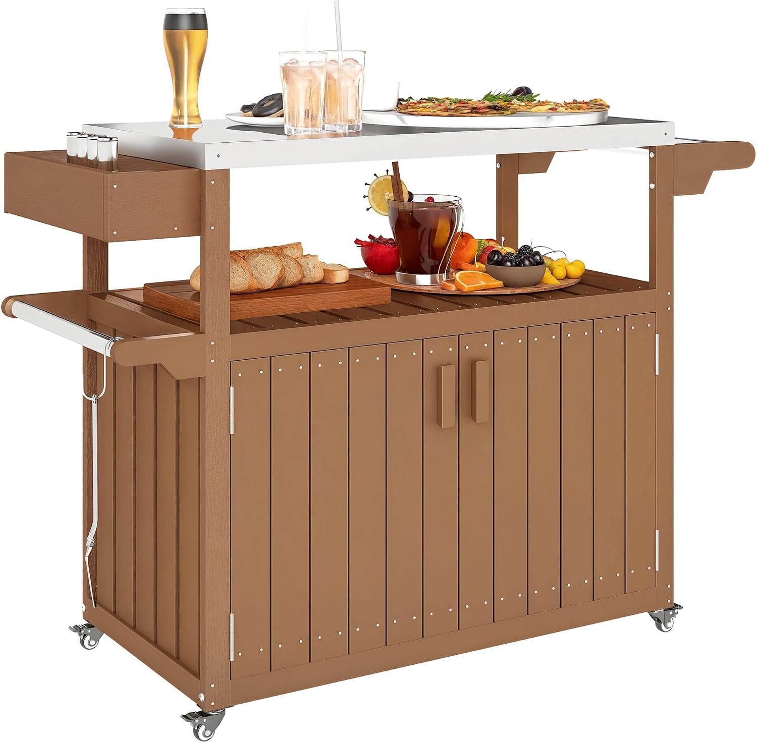 Food Storage On Wheels - Carrito de bar para exteriores con