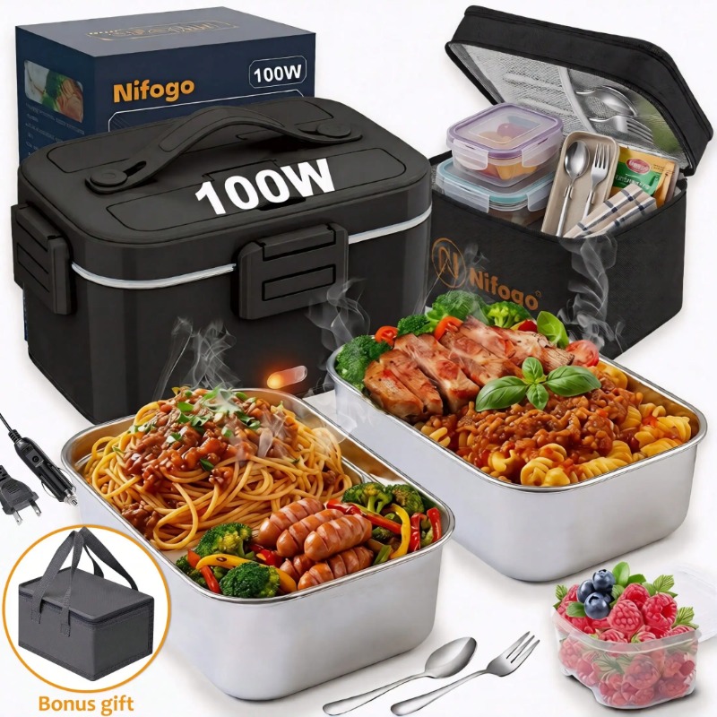 Portable Food Warmer - Lonchera Eléctrica de 100W, Calentador de