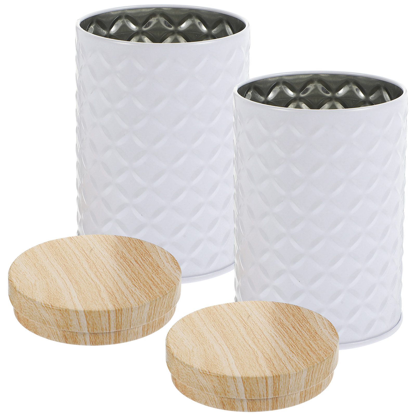 Food Storage Jars Plastic - 2 Recipientes de Almacenamiento de Hojalata