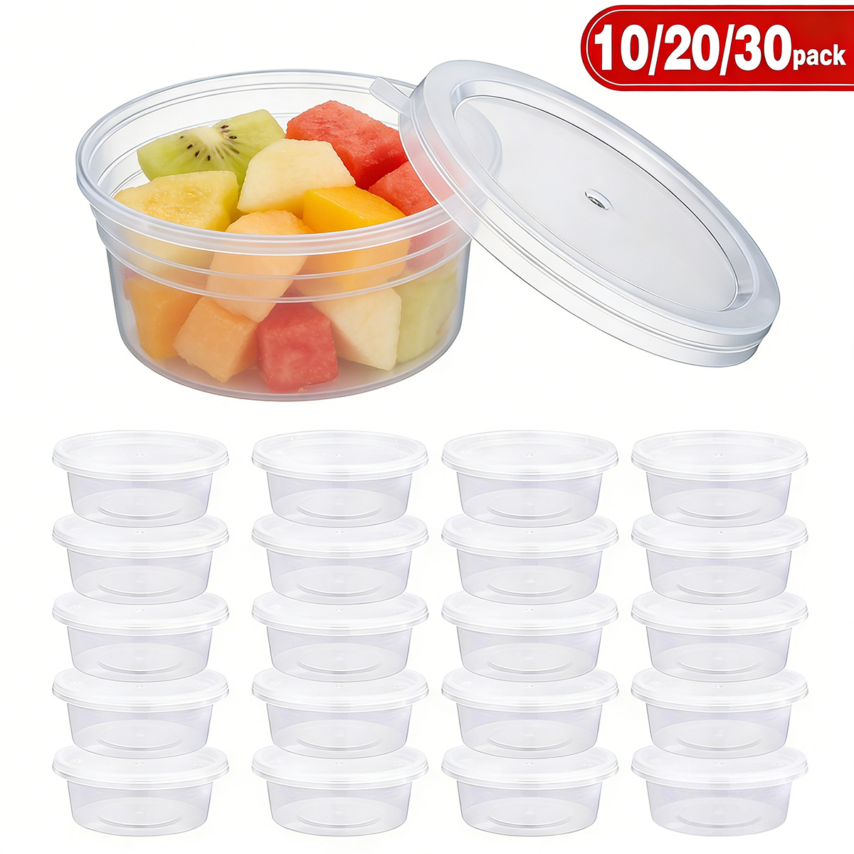 Food Storage Jars Plastic - Paquete de 10/20/40 Recipientes Pequeños para