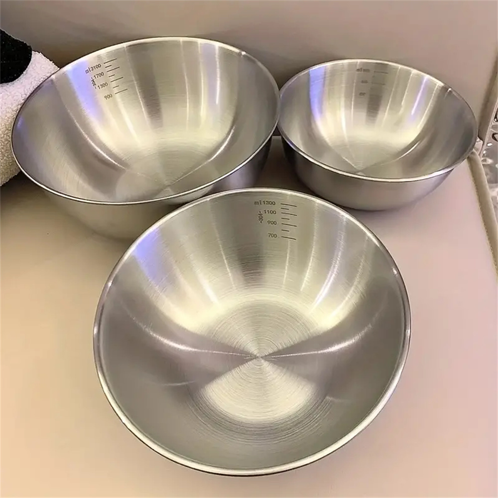 Food Storage Large - Juego de 3 Tazones de Acero