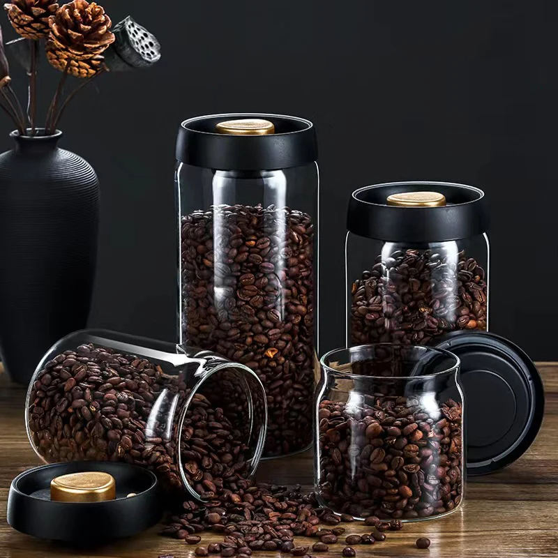 Food Storage Glass Container Set - Tarro sellado al vacío de granos