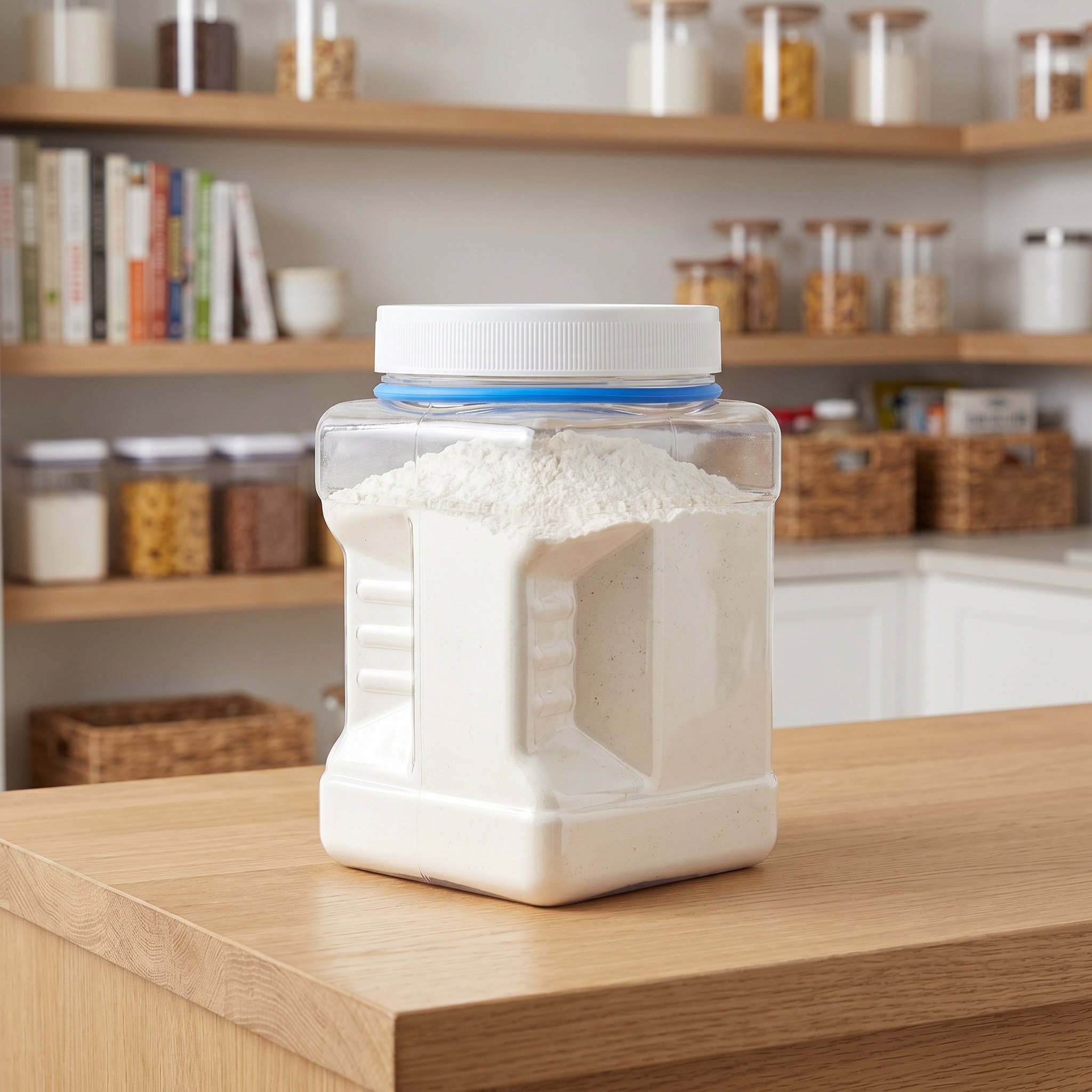 Food Storage Jars Plastic - Juego de 6 Recipientes Herméticos Cuadrados