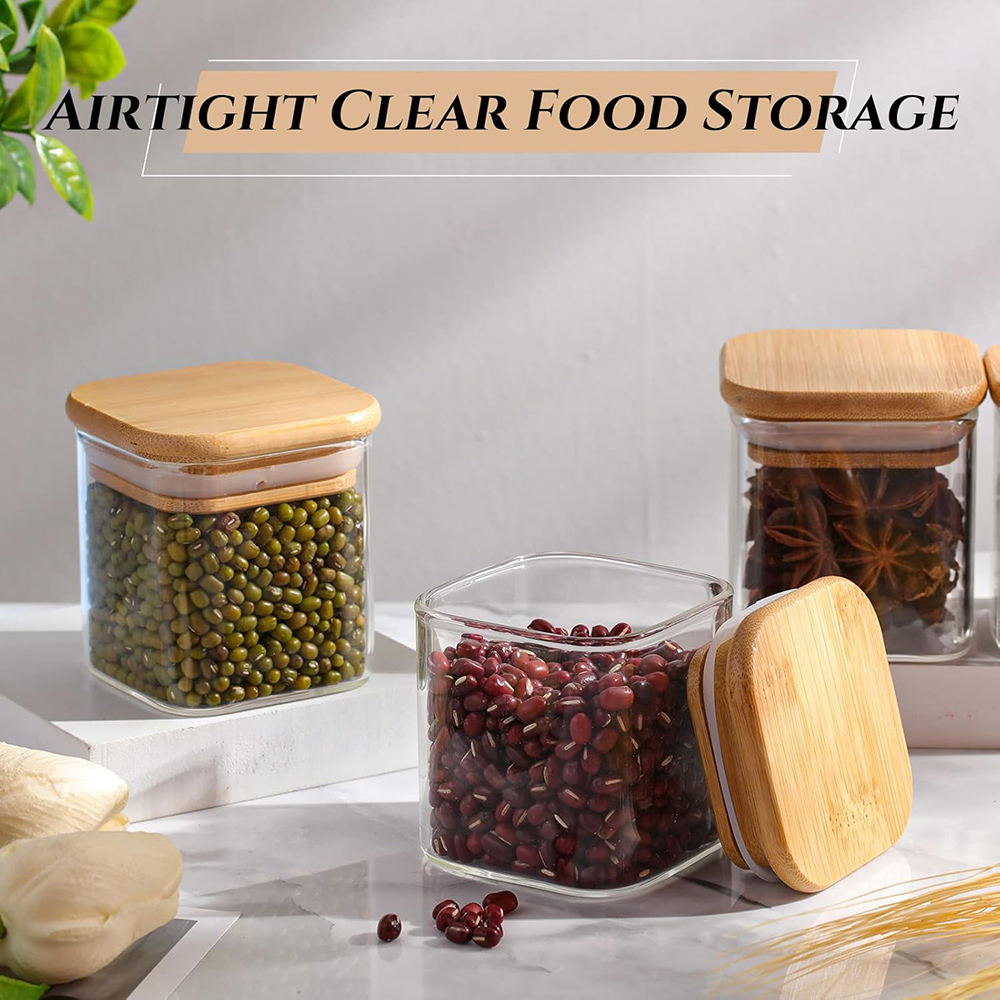 Juego de tarros de vidrio de 4 - Food Storage Glass Container Set reseña y precio