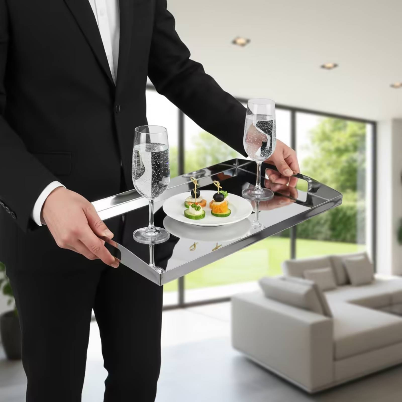 Bandeja de acero inoxidable co - Food Storage Handling reseña y precio