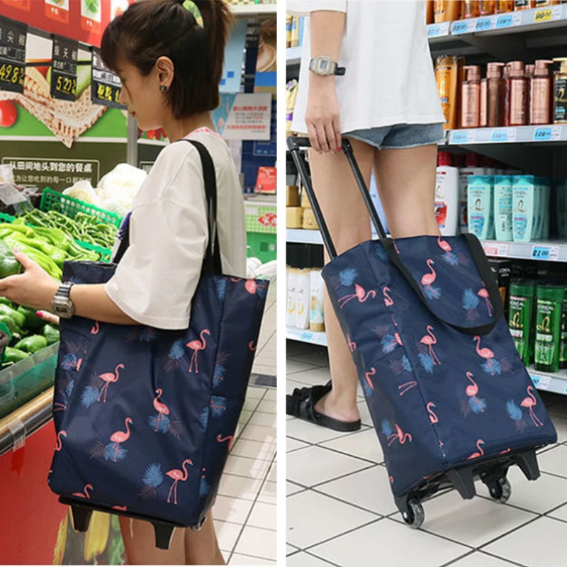 Bolso de compras plegable con  - Food Storage On Wheels reseña y precio
