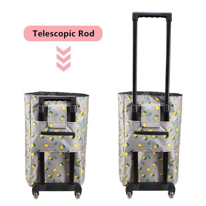 Bolso de compras plegable con  - Food Storage On Wheels reseña y precio