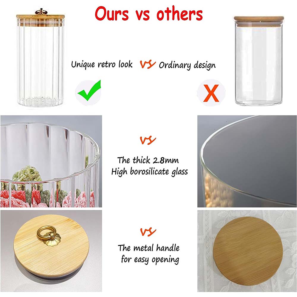 Juego de 3 Frascos de Vidrio p - Food Storage Glass Container Set reseña y precio