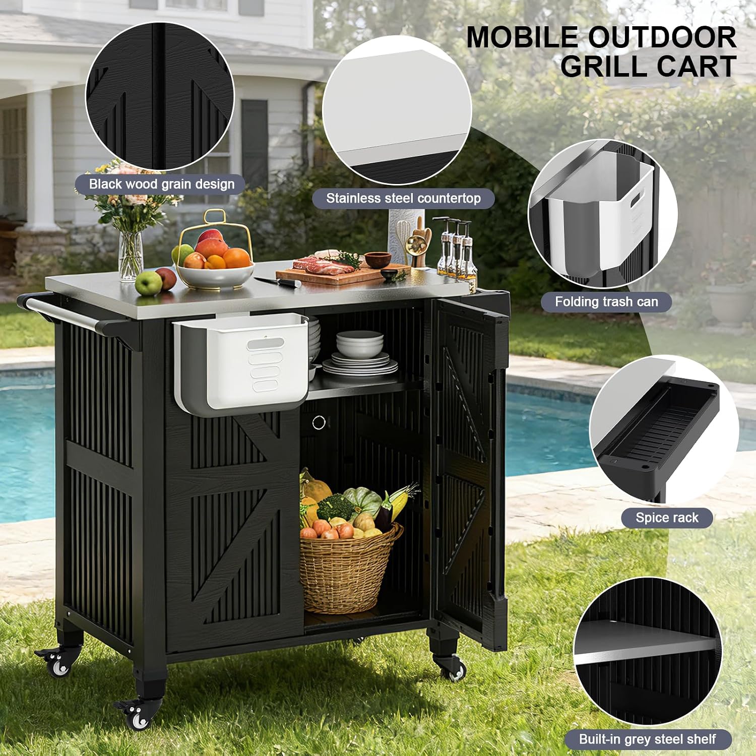 Carrito de barbacoa para exter - Food Storage On Wheels reseña y precio