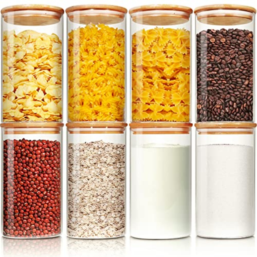 Frascos de vidrio con tapas de - Food Storage Glass Container Set reseña y precio