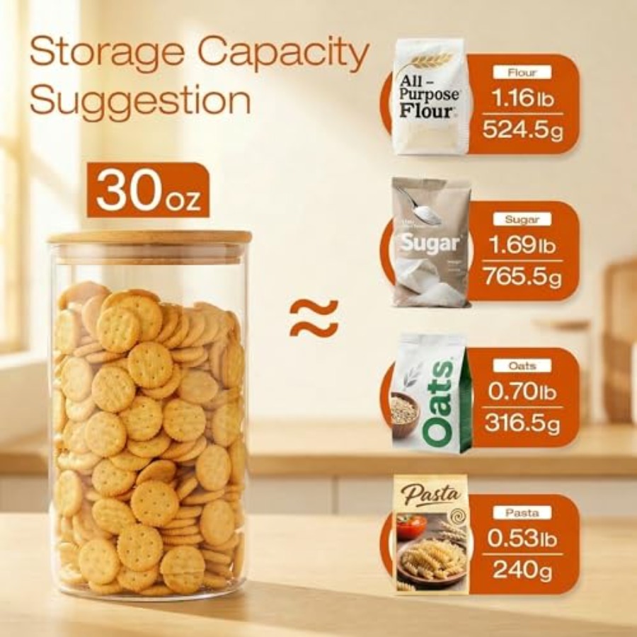 Frascos de vidrio con tapas de - Food Storage Glass Container Set reseña y precio