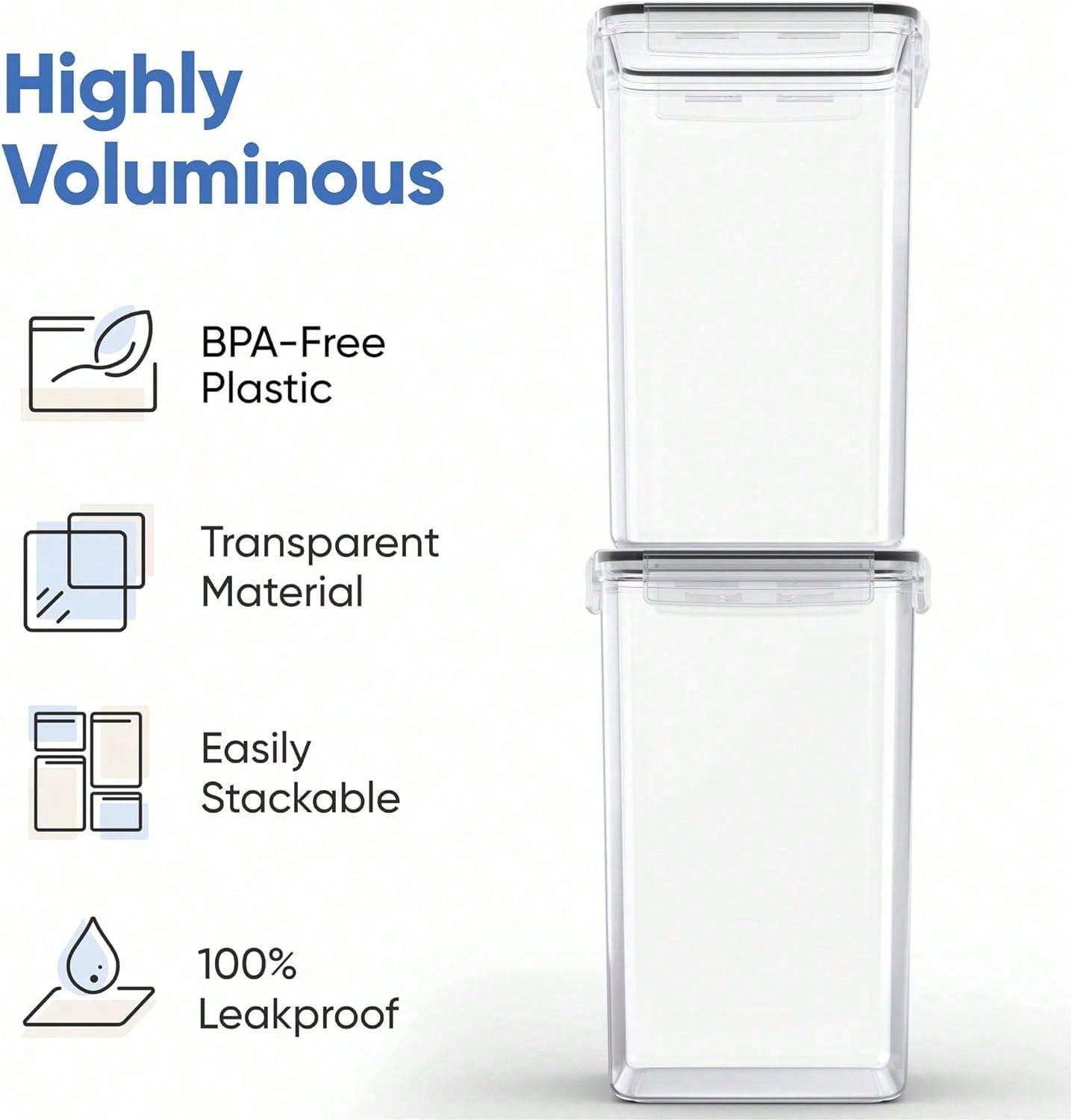 Contenedores Extra Grandes par - Food Storage Large reseña y precio