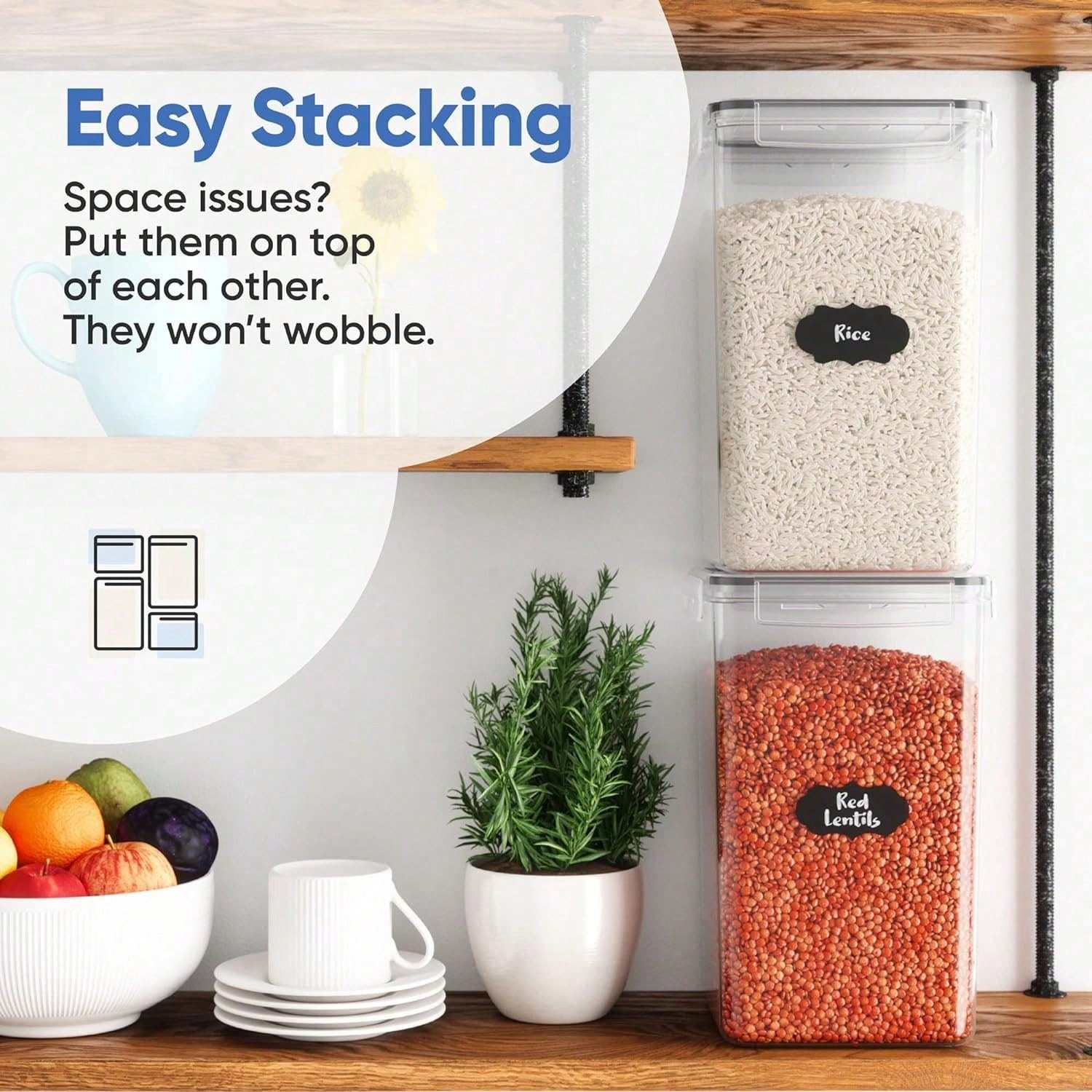 Contenedores Extra Grandes par - Food Storage Large reseña y precio