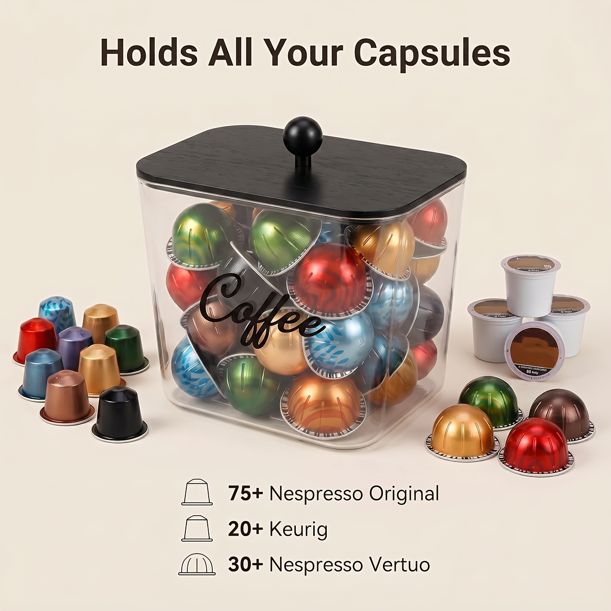 Organizador de Cápsulas de Caf - Food Storage Cabinet For Kitchen reseña y precio