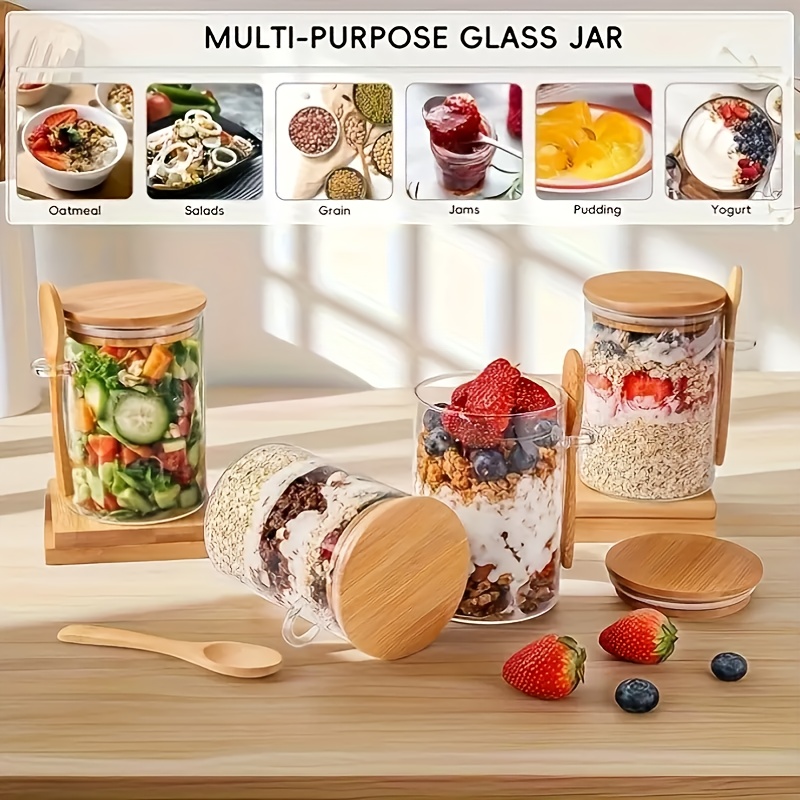 Juego de tazas de vidrio para  - Food Storage Glass Container Set reseña y precio