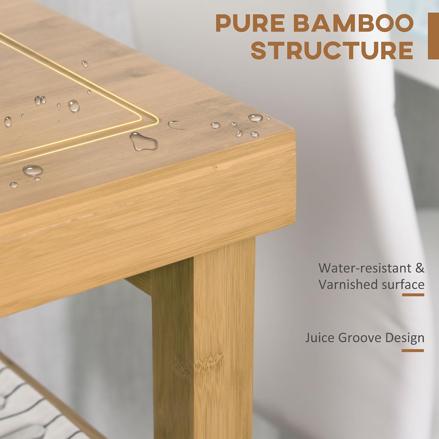 Carrito de cocina de bambú con - Food Storage On Wheels reseña y precio