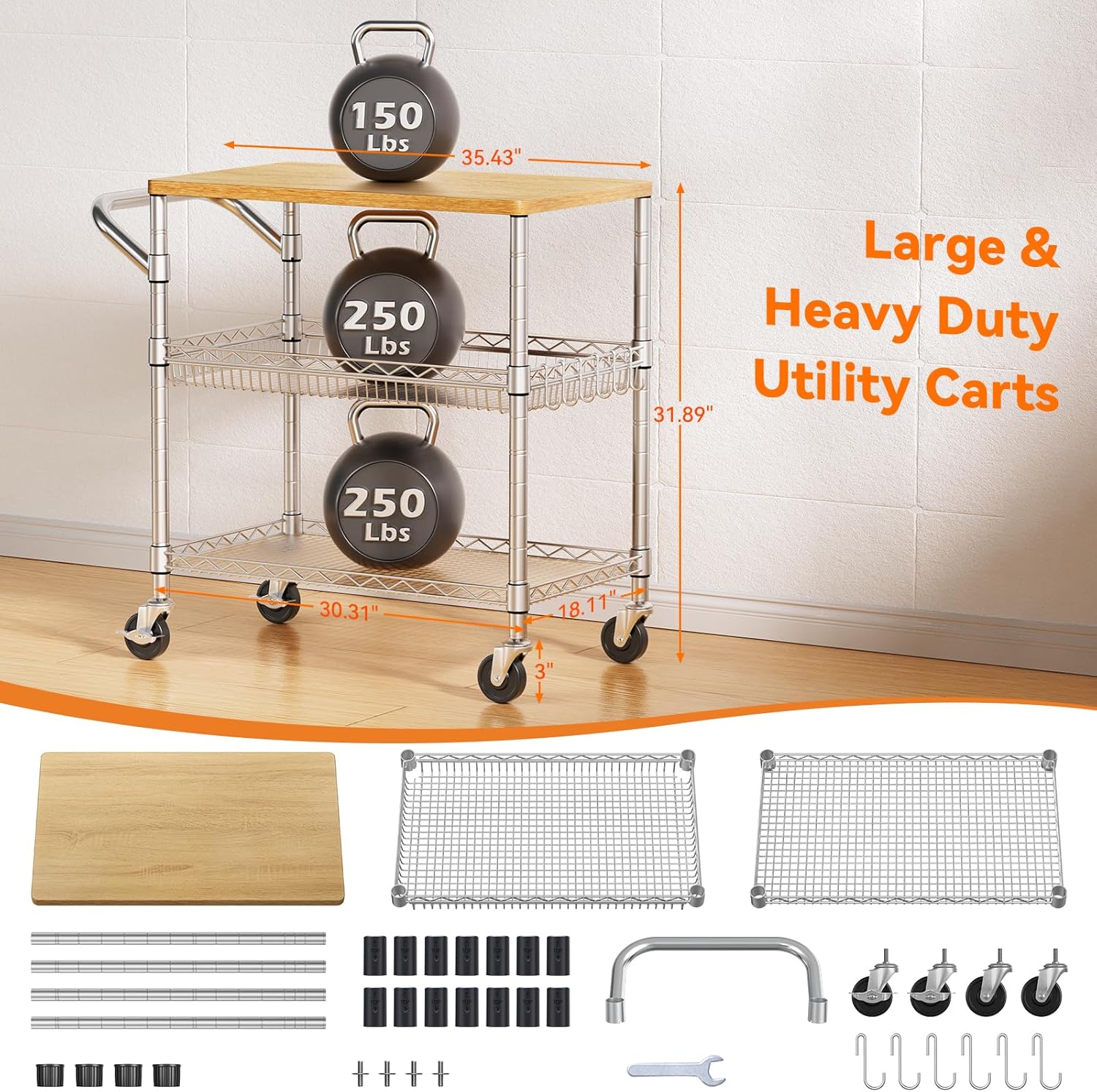 Carrito de cocina rodante de t - Food Storage On Wheels reseña y precio