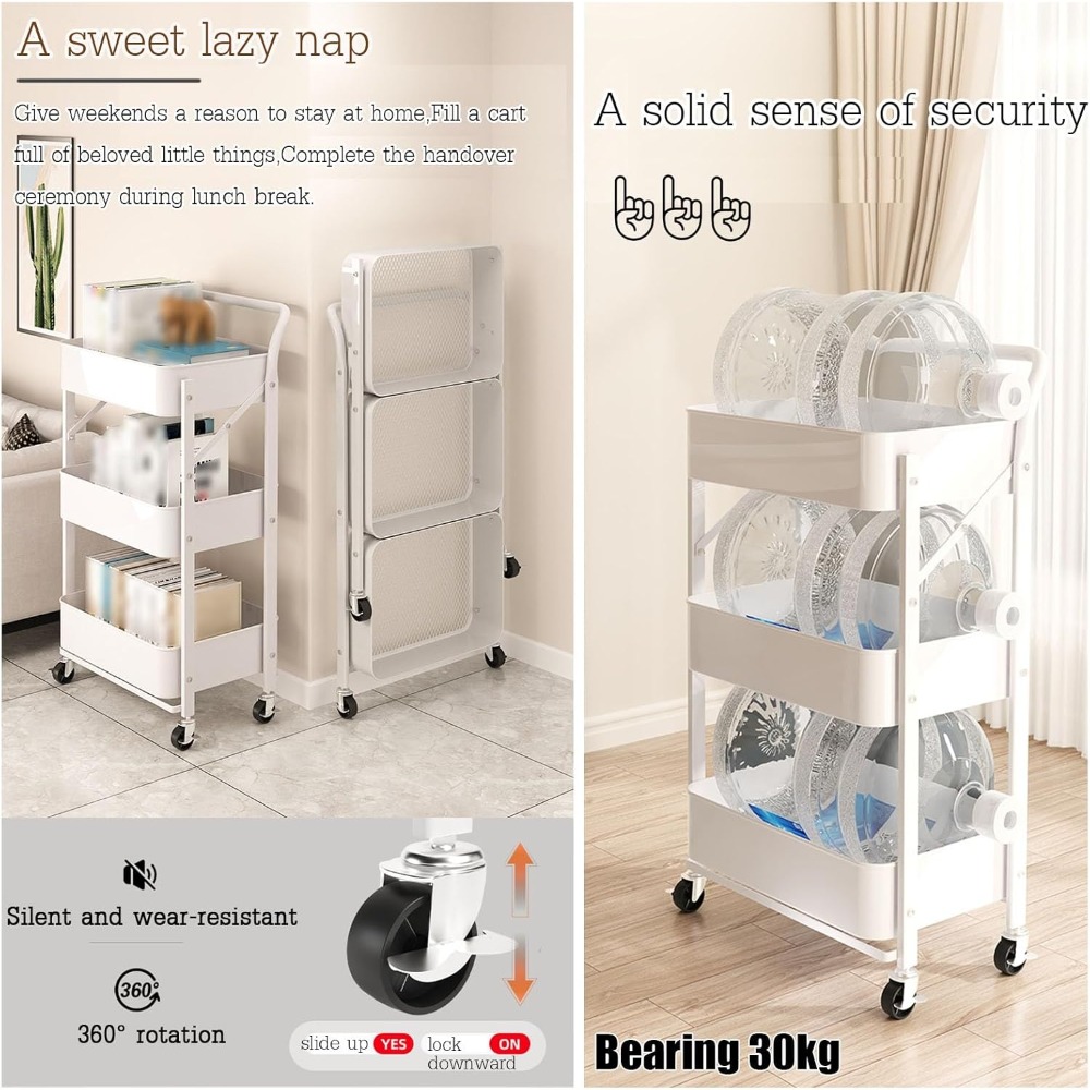 Carrito Rodante de 3 Niveles,  - Food Storage On Wheels reseña y precio