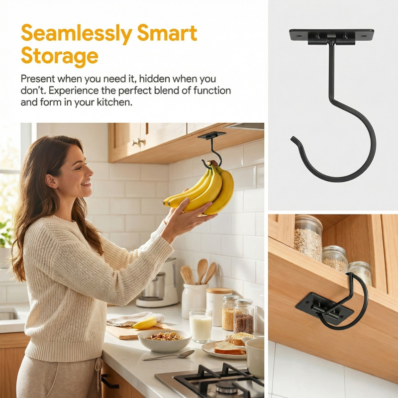 Gancho Adhesivo de Metal Negro - Food Storage Cabinet For Kitchen reseña y precio