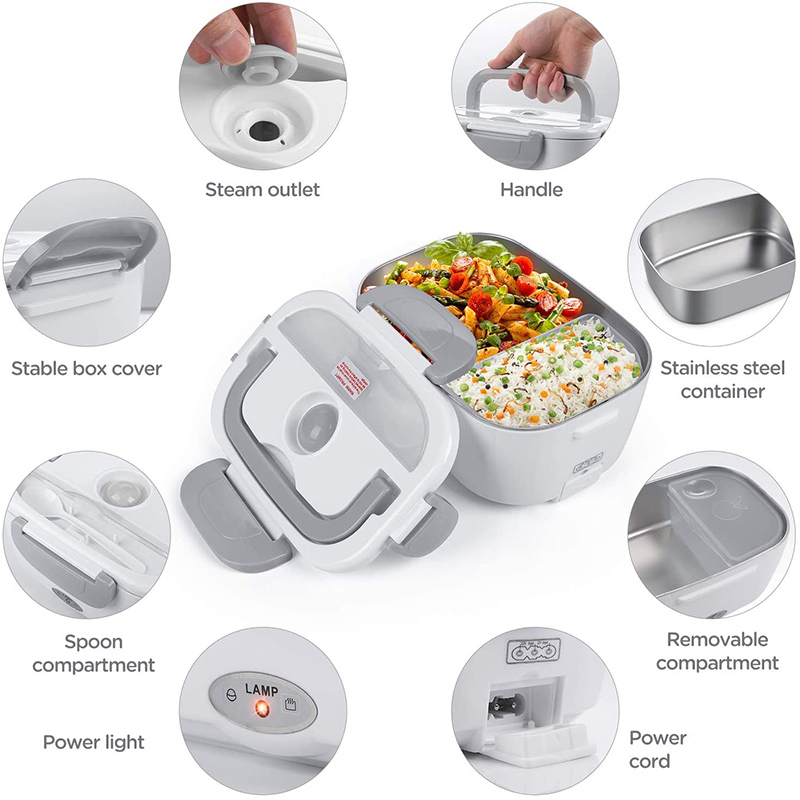 Fiambrera con calefacción eléc - Portable Food Warmer reseña y precio